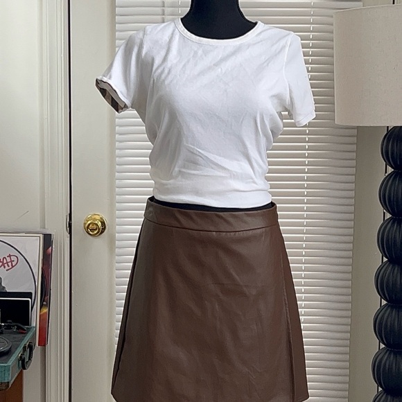 Brown A-Line Mini Skirt for Casual Wear - Picture 9 of 10
